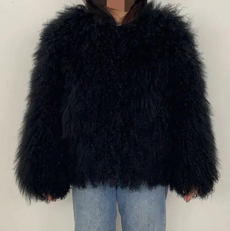 OFTBUY Natural Mongolia Sheep Fur Coat Thick Warm Short Real FurJacket Outerwear Female New Fashion Autumn Winter Clothes Women