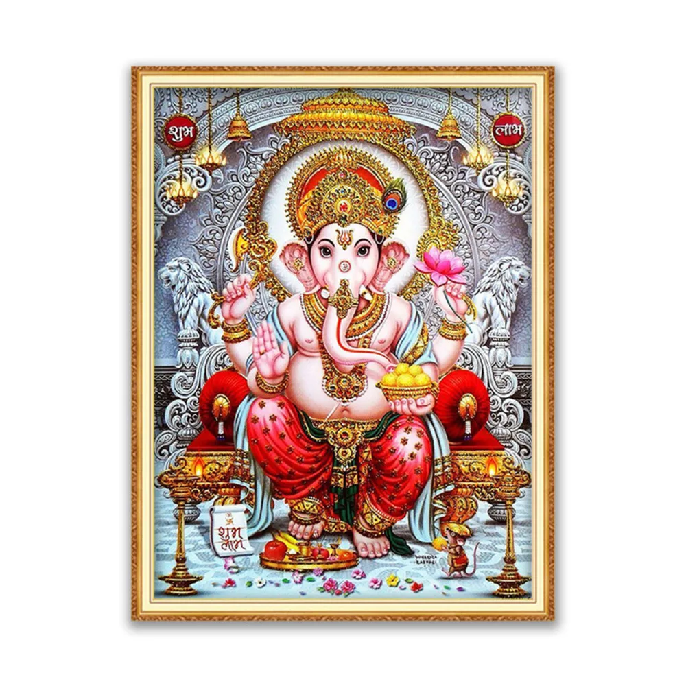 Region Ganesha DIY Cross Stitch 11CT Embroidery Kits Craft Needlework Set Printed Canvas Cotton Thread Home Decoration On Sale