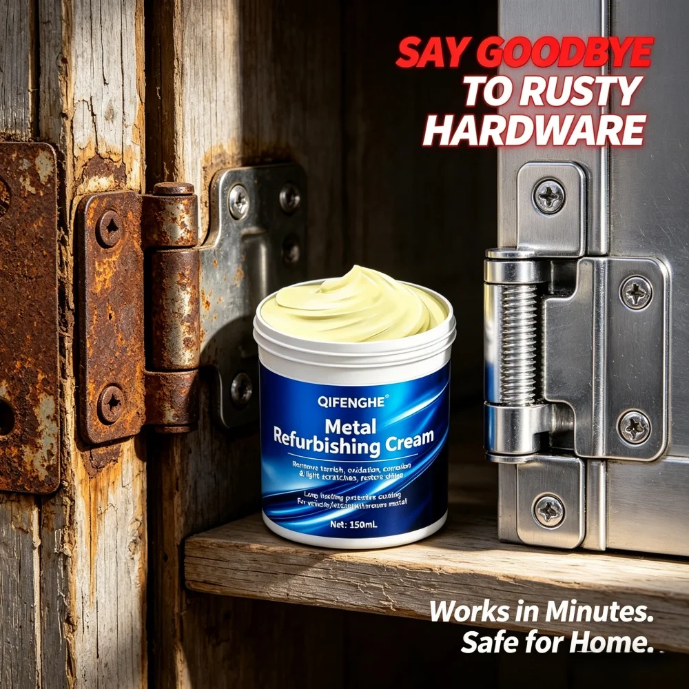 QIFENGHE 150ml Metal Refurbishing Cream, Remove Tarnish Oxidation Corrosion, Restore Shine for Vehicle Kitchen Bathroom