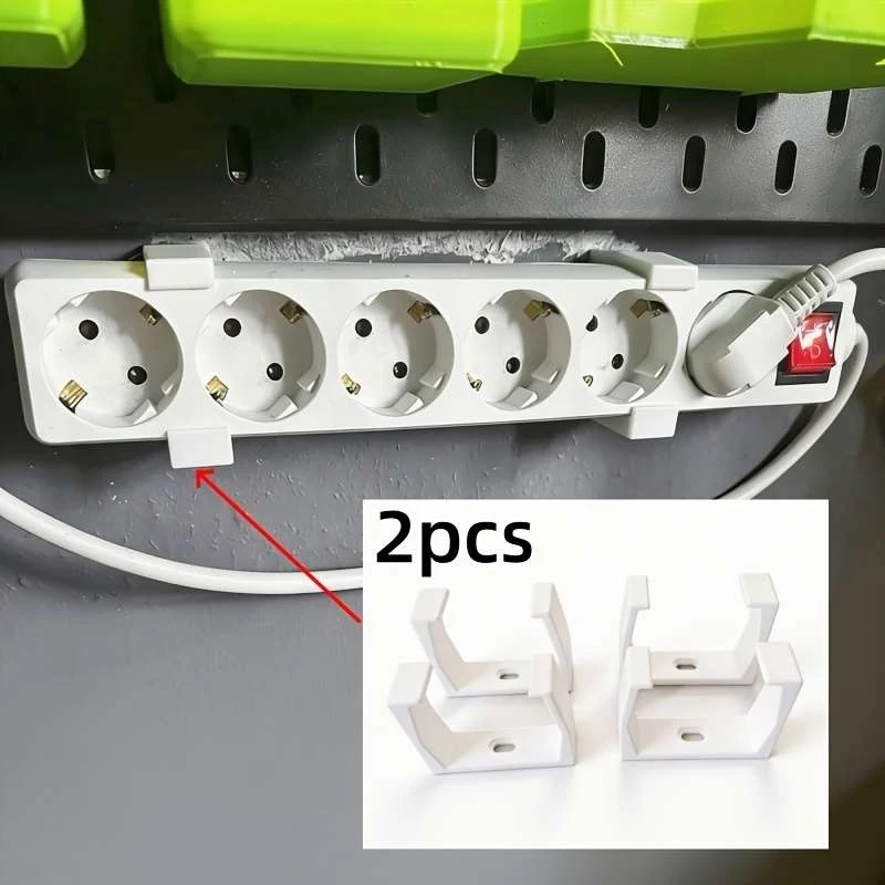 Wall Mount Power Strip Holder Socket Bracket Home Office Cable Management Storage Accessory