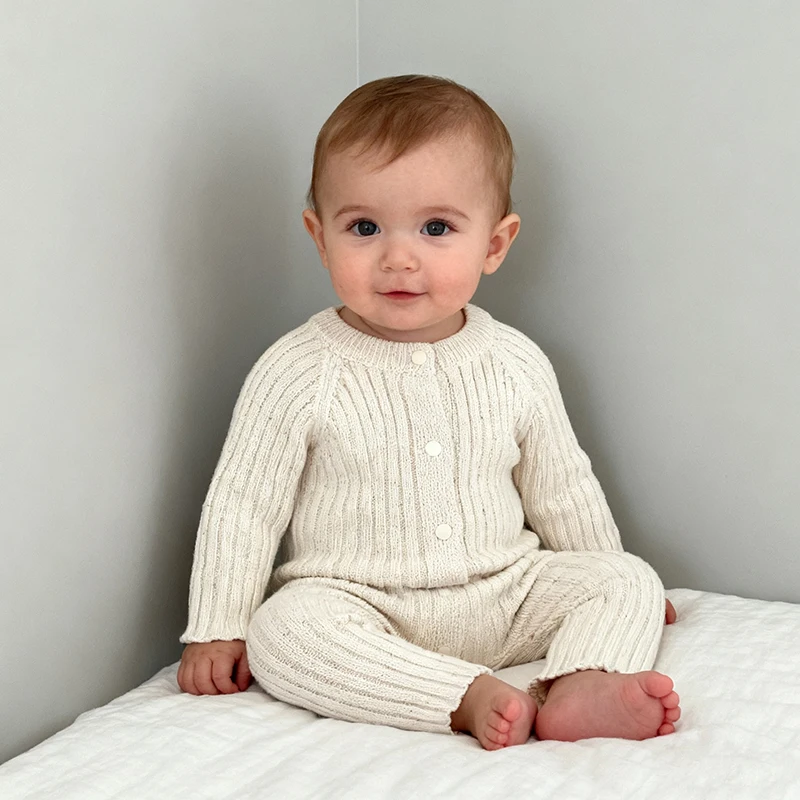 

Christmas Baby One-piece Cothing Autumn Infant Kniting Long Sleeves Jumpsuit Newborn Single-breasted Jumpsuit Autumn Sweater