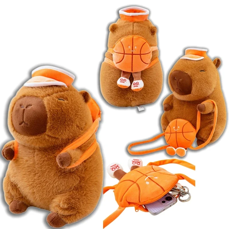 26/35/50 cm Cartoon Capybara Plüsch Spielzeug Basketball Rucksack Capybara Stofftier Capybara Plüschtiere Schöne Puppe Geschenke mädchen