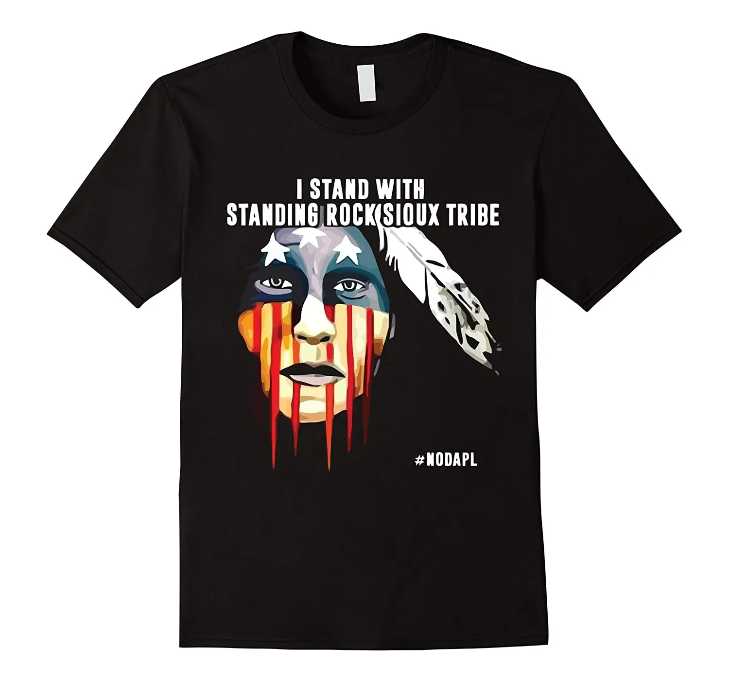 

I Stand with Standing Rock Sioux Tribe- #NODAPL T Shirt New 100% Cotton Short Sleeve O-Neck T-shirt Casual Mens Top