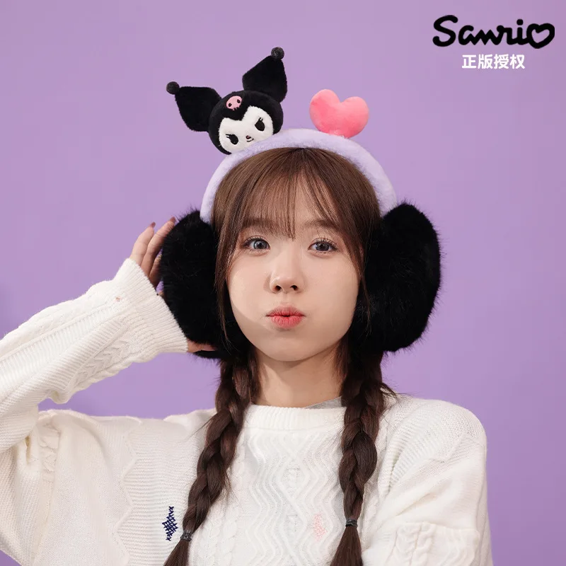 Cartoon Sanrioed My Melody Kuromi Ear Warmers Ins Kawaii Autumn and Winter Warm Home Windproof Earmuffs Holiday Gifts