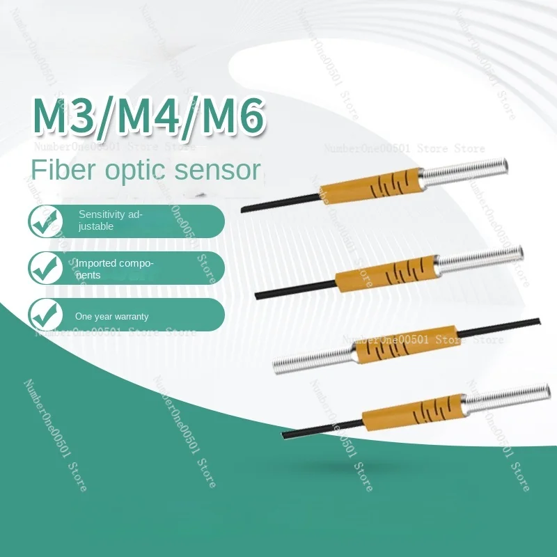 Optical Fiber Series M3/M4/ M6 NPN Pnp Diffuse Reflection Fiber Optical Sensors in Stock Distance Adjustable