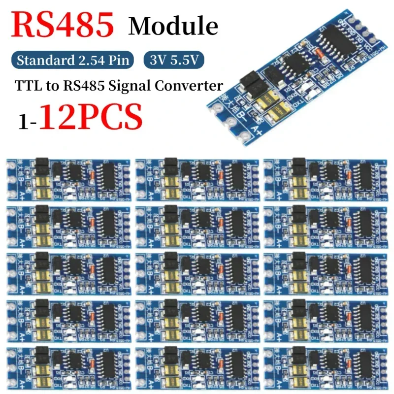 

1-12PCS TTL To RS485 485 To Serial UART Level Mutual Conversion Hardware Automatic Control Power Supply Module 3.3V 5V