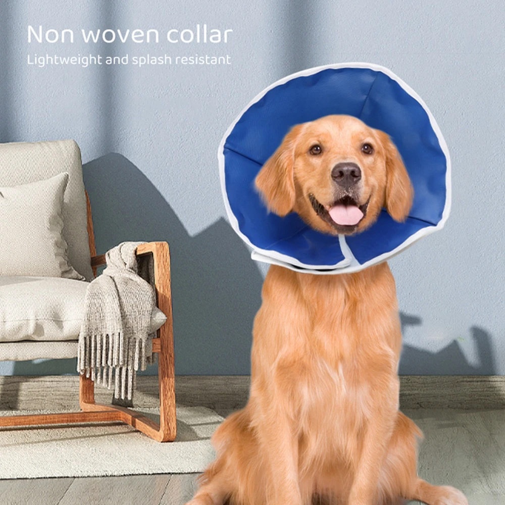 Cats Adjustable Elizabethan Collar Soft Dog Cone Collar Comfortable Dog Cat Head Adjustable Size Protective Pet Recovery Neck