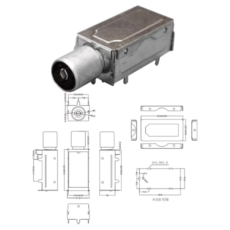 Boîte de protection électromagnétique pour connecteur coaxial IEC IF-3216M/G/F, avec tête de vis en pouces, blindage métallique, 10 pièces
