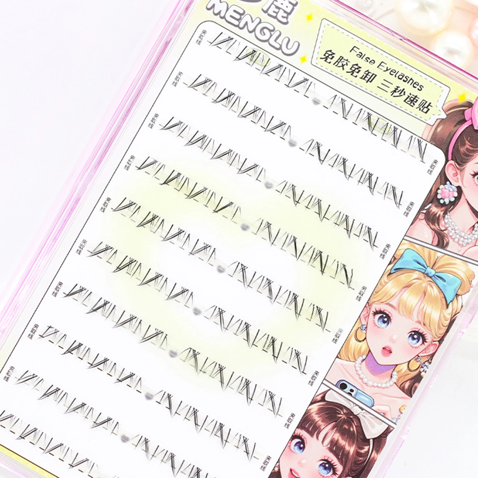 No Glue under False Eyelashes 5-6mm korean style bottom lash Winged Lower Lashes glue free Natural daily eyelash extenstions