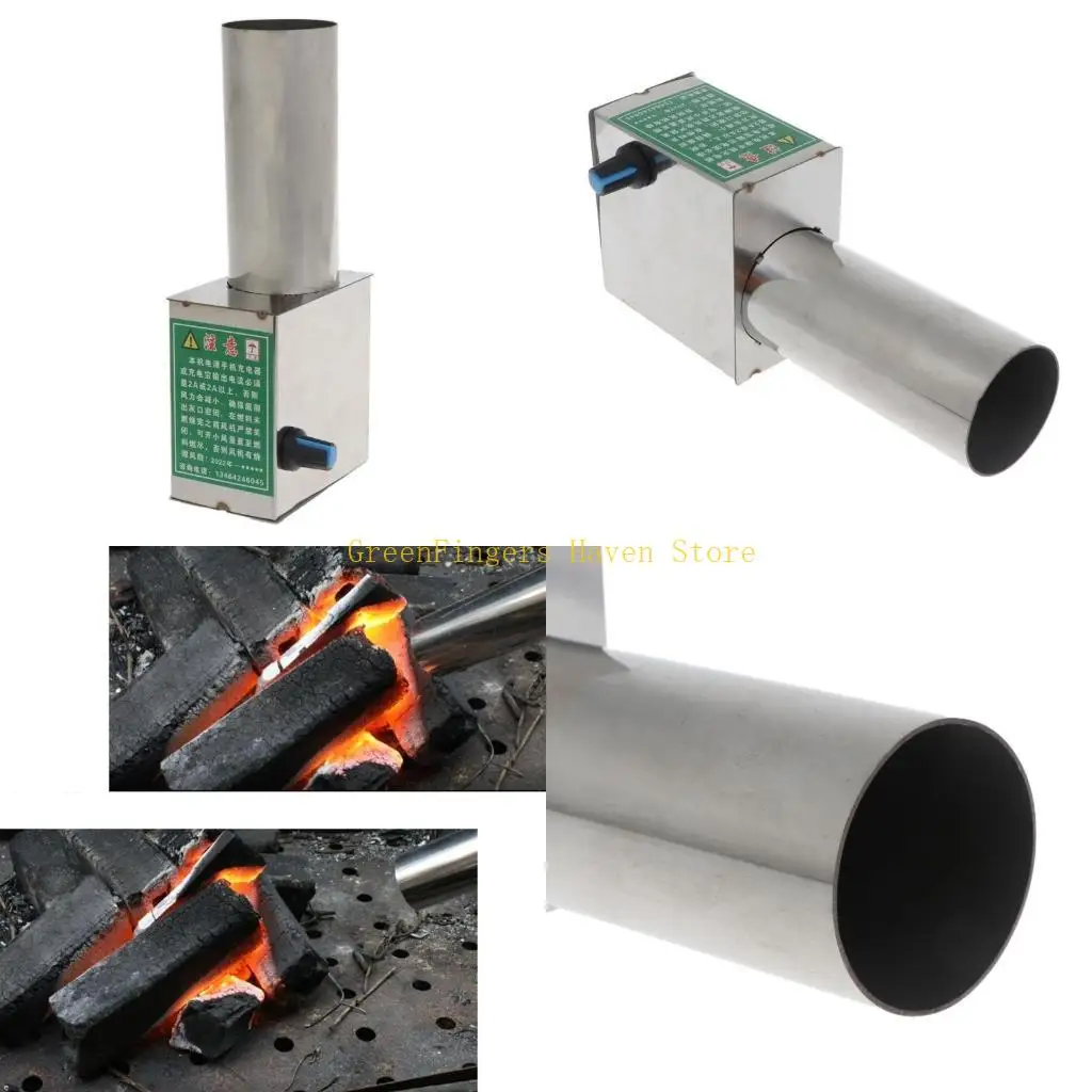 F68D المحمولة USB 5V مروحة مزدوجة قابل للتعديل سرعة شواء منفاخ مروحة بداية مروحة الطبخ #1