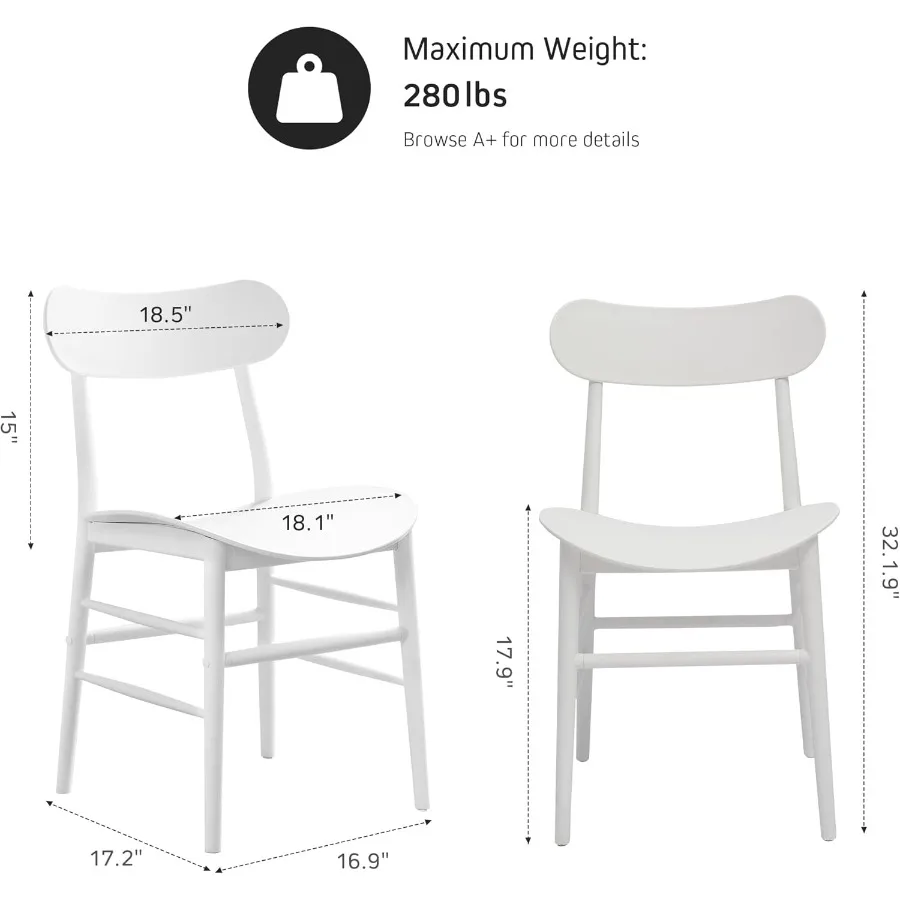 ダイニングチェア 4脚セット 簡単組み立て 屋外用プラスチック製 モダンなダイニングチェア 屋内外兼用 ホワイト