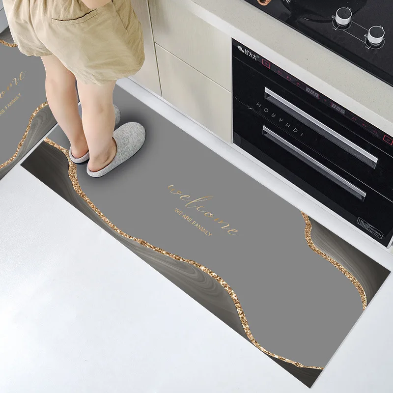 Kitchen Oil-proof Anti-slip Door Mats Dirty Resistant Soft Absorbent Floor Mat Modern Quick Dry Feet Pads Entrance Doormats Ins