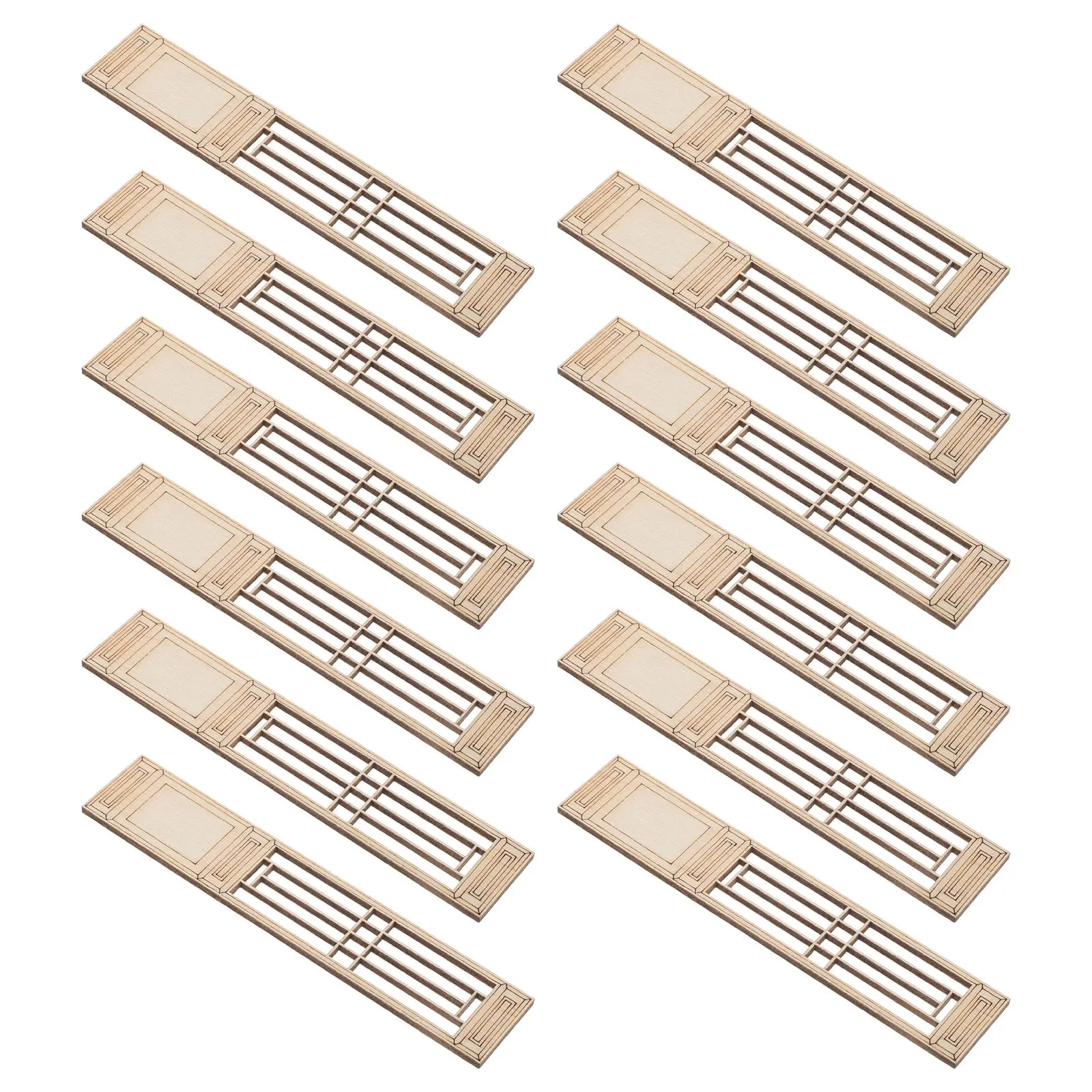 

20Pcs Miniature Dollhouse Screen Chinese Style Wood Decorative Mini House Door for Living Room Retro Accessories Ornamental