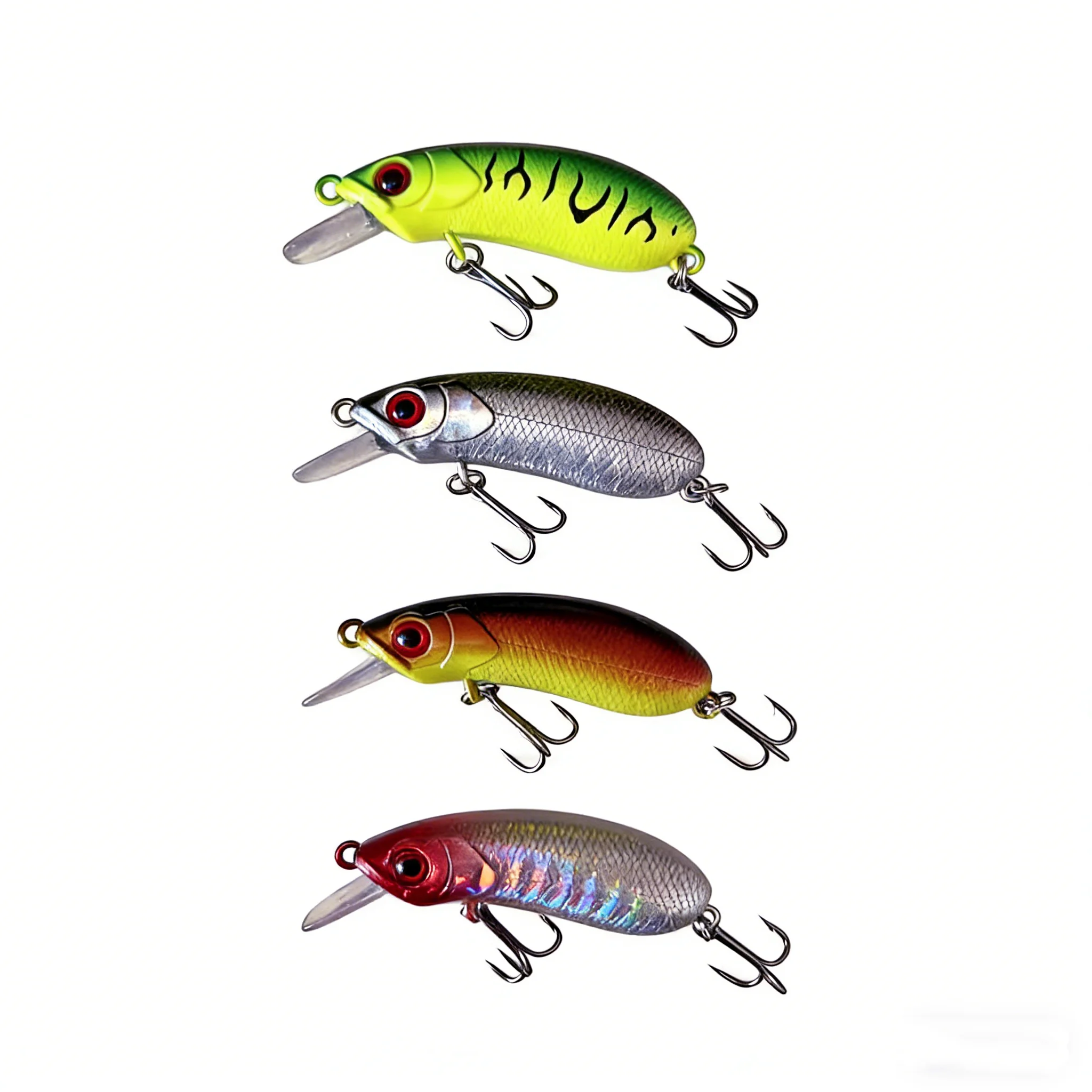 

4pcs 4g Minnow Crank Fishing Lure Floating Hard Bait ABS Artificial Bait Wobbler Crankbait Carp Perch Pesca Fishing Tackl