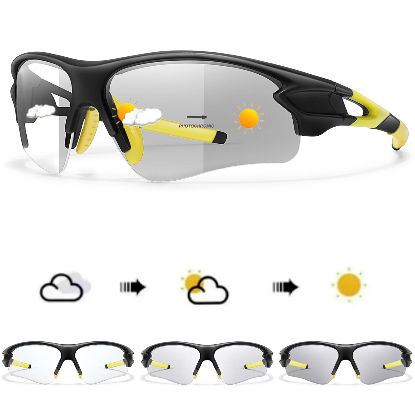 Marke Mode Frauen Männer Photochrome Sonnenbrille Outdoor Sport Angeln Radfahren Laufen Fahren Brillen Frauen Mode Brille