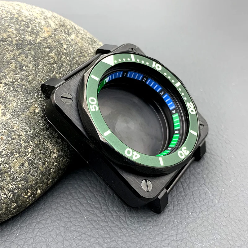 Mod 42mm NH35 NH36 Cassa per orologio quadrata Custodia con sigillo Cover posteriore 20ATM Orologio subacqueo da uomo impermeabile SKX007 SRPD Pilot Cockpit Case