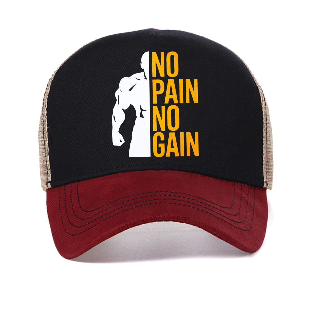 

NO PAIN NO GAIN baseball cap fashion casual adjustable Sports Caps summer unisex mesh sun hat Breathable Snapback hats