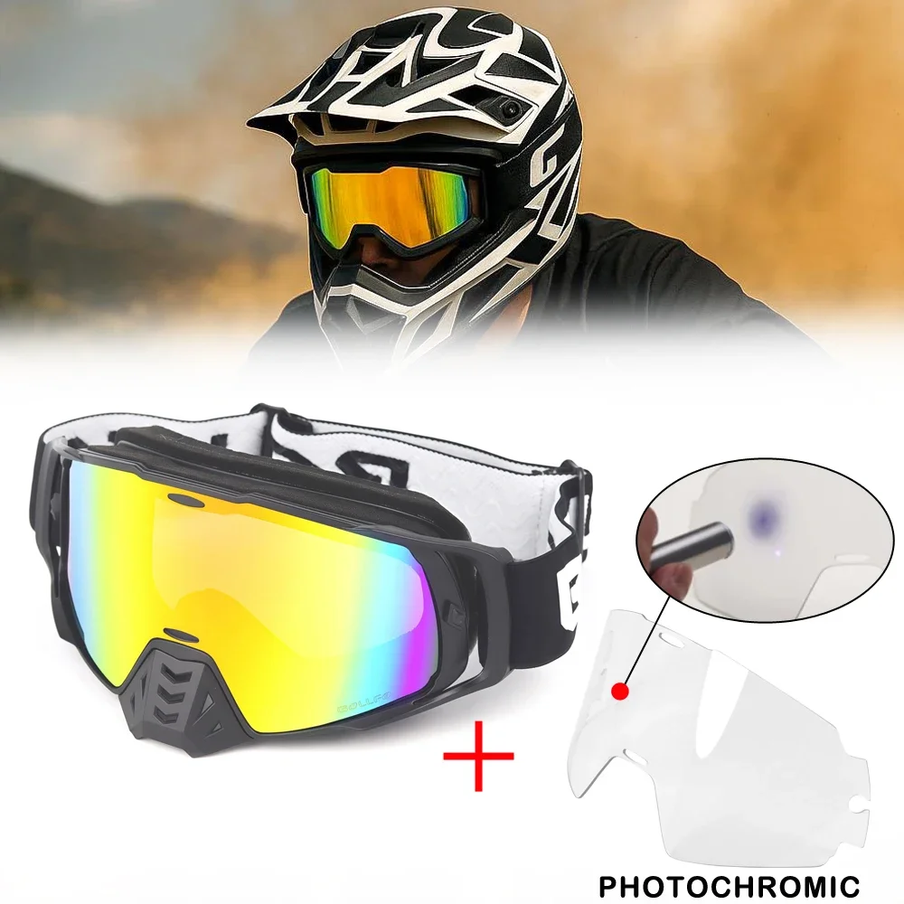 

Tactical Variable Tint Motorbike Eyewear Men UV400 Protecting Off-Road Motorcycle Goggles Dual-Cycle Defogging Motocross Eyewear