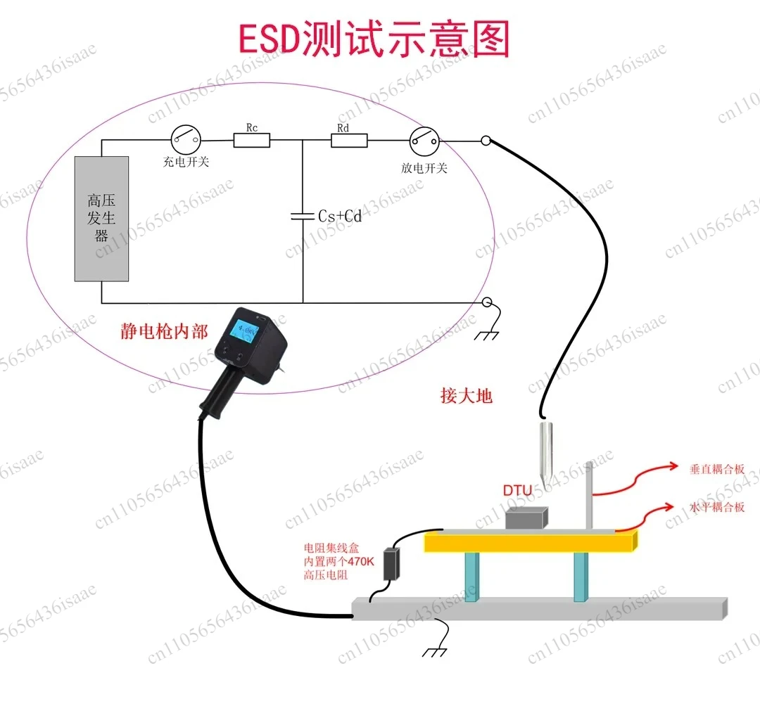 2KV 4KV 6KV 8KV 15KV ESD Electrostatic Discharge Gun Simulated EMC Static Generator High Voltage Electrostatic Tester