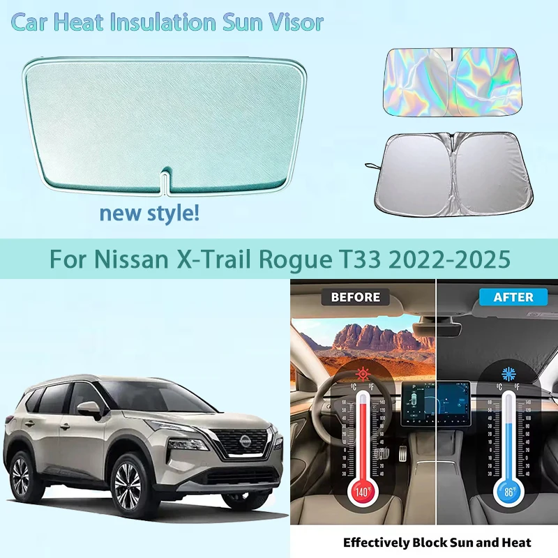 

Front Windshield Sunshade Car Heat Insulation Sun Visor For Nissan X-Trail Rogue T33 2022-2025 2023 2024 Summer Auto Accessories