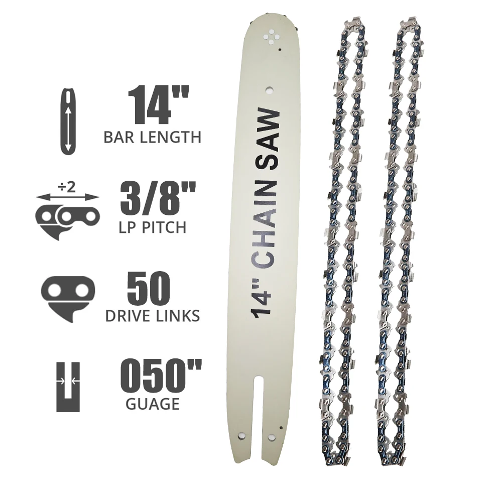 14 Inch Chainsaw Guide Bar  &  Saw Chain 3/8 LP 50DL 050,14
