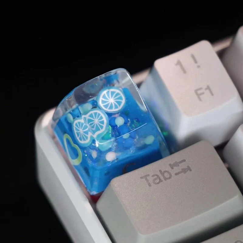 Personalized Creative Resin transparent Lemon Leycap SA High ESC Blue Translucent Gaming Mechanical Keyboard Keycap