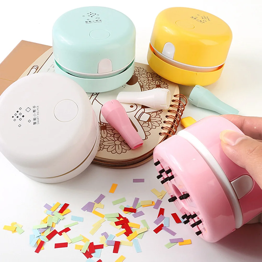 

Mini Desk Vacuum Cleaner Wireless Operated Portable Dust Collector for Home Office Car Use Pink Mini Cleaner