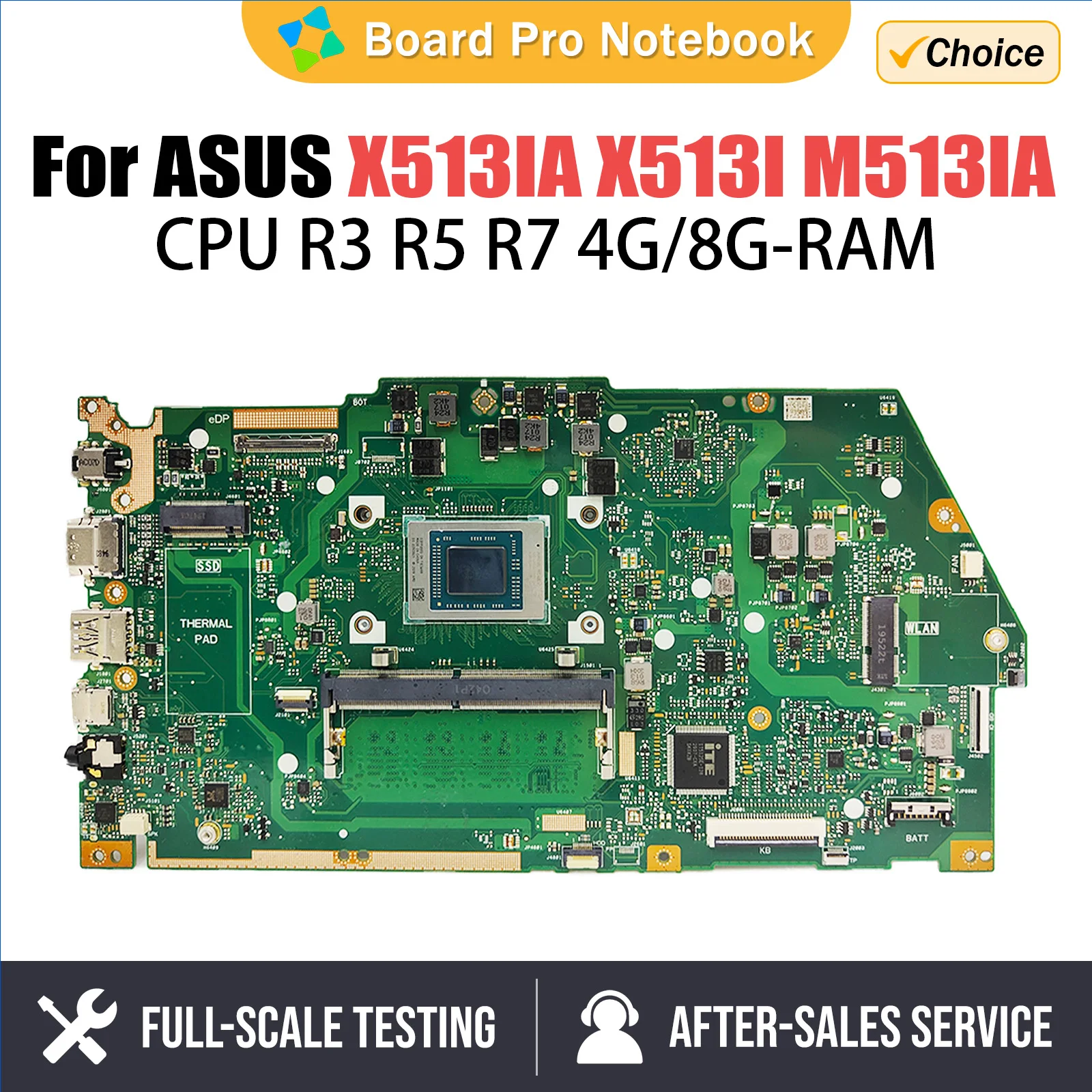 X513IA Mainboard For ASUS VivoBook X513I M513IA KM513IA Laptop Motherboard R5-4500U R7-4700U UMA 4GB/8GB-RAM 100% Working