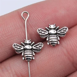 WYSIWYG 20pcs 12x8mm Antique Silver Color Bee Beads For Jewelry Making DIY Jewelry Findings