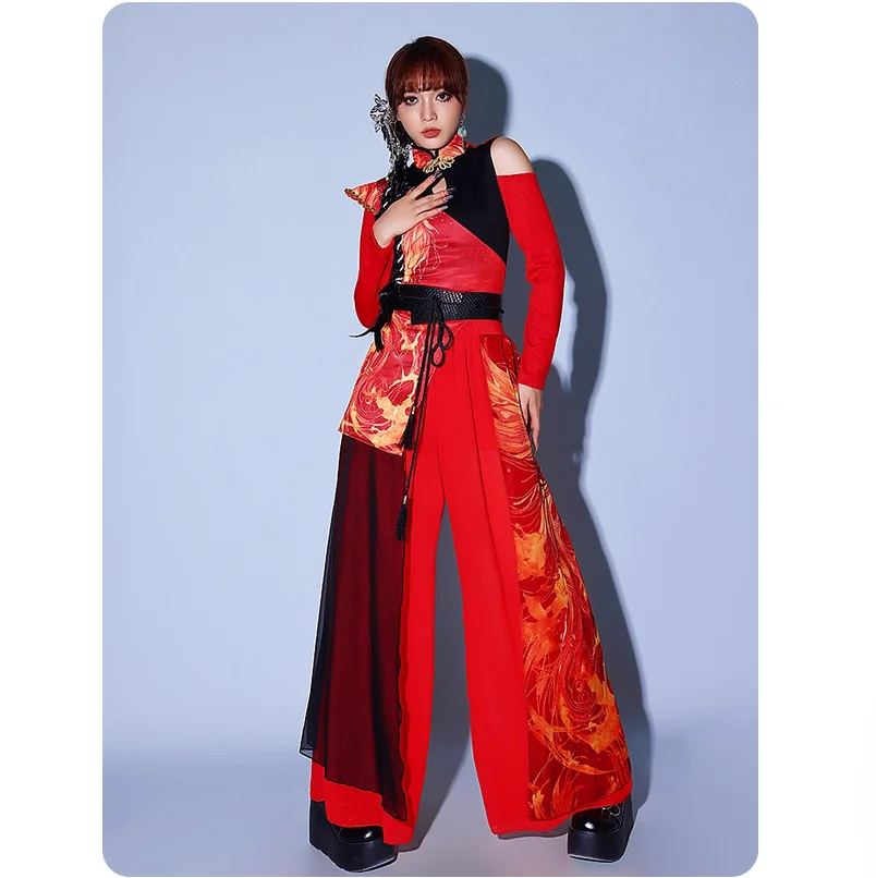 

Dongfang Red Dance Costume Dance Costume Women's Set China-Chic Jazz Dance Drumming Costume Women's Troupe Performance Costume