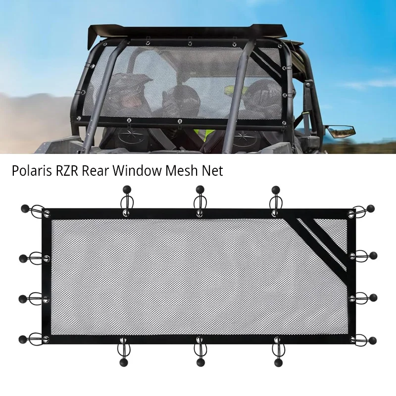 

Polaris RZR Rear Window Mesh Net - Dust-Proof & UV50+ Sunshade for RZR 570 800 900 1000 XP Turbo (2 Seater 2015-2024) XP 1000 (
