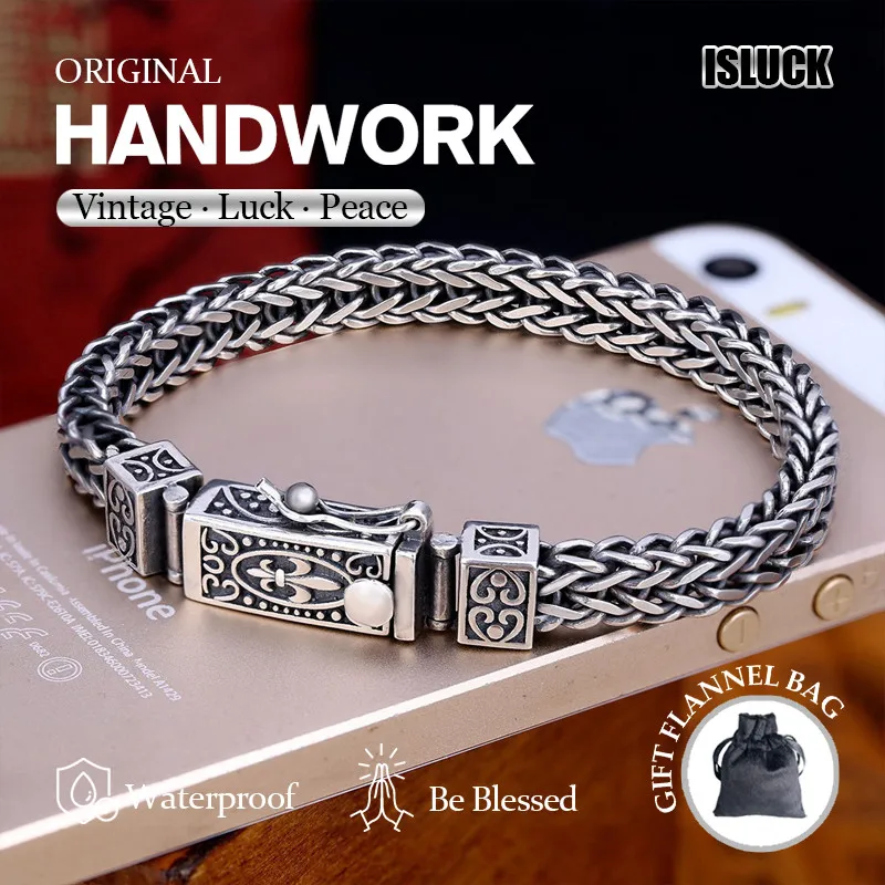

Nova Pulseira De Prata Masculina Quilha marcasite Tecido À Mão E Feminina Tendência Da Moda .