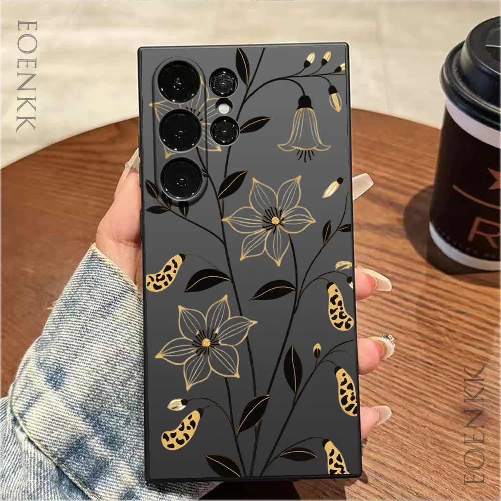 Coque de téléphone souple à motif de fleurs simples, étui pour Samsung Galaxy S25 S24 Ultra S23 S22 S21 S20 Ultra FE Plus Note 10 20 Lite