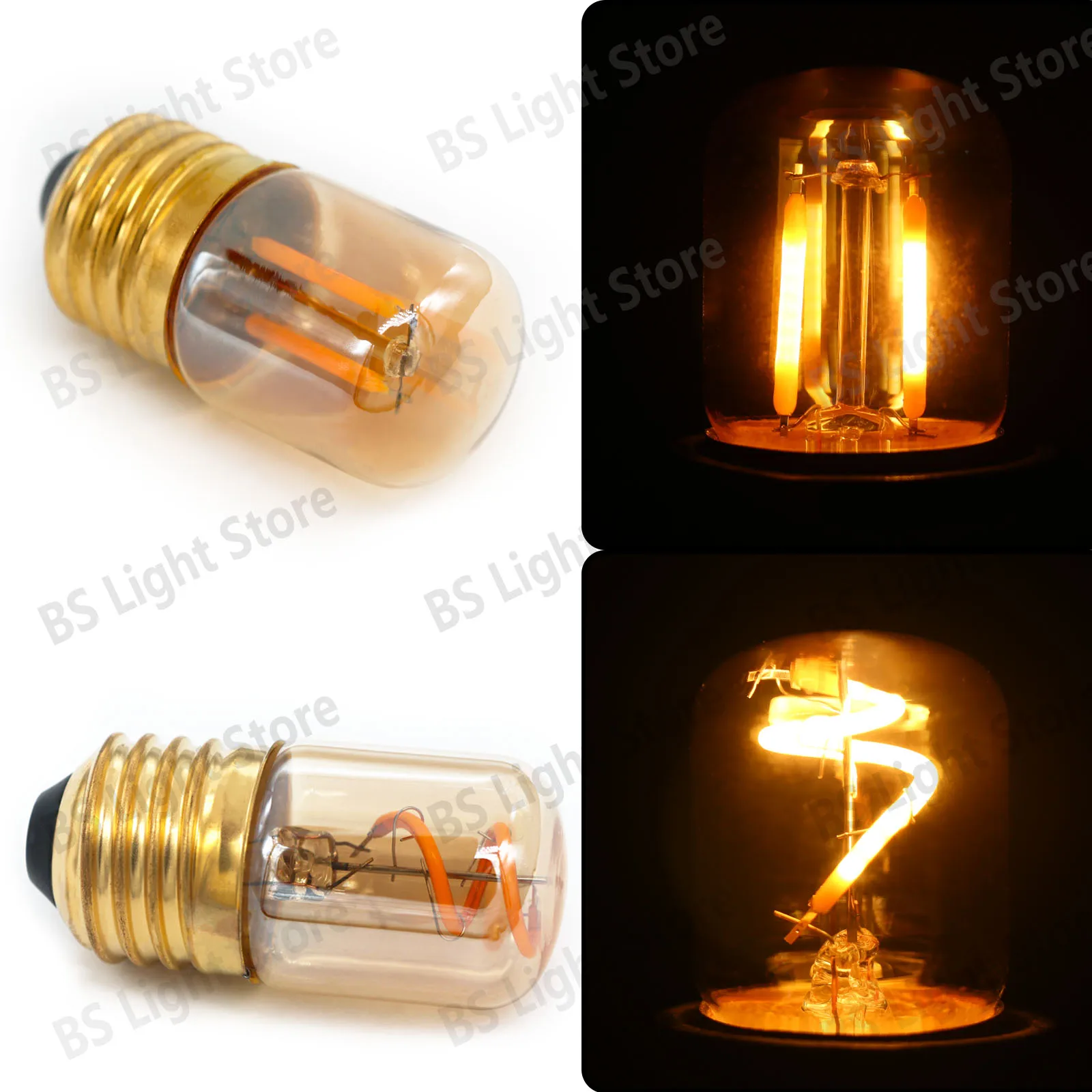 LED Mini E27 T28 Light Bulb Filament 1W AC 220V 2200K Warm light Vintage Candle Light Ampoule IncandescentSpiral Lamp Glass Bulb