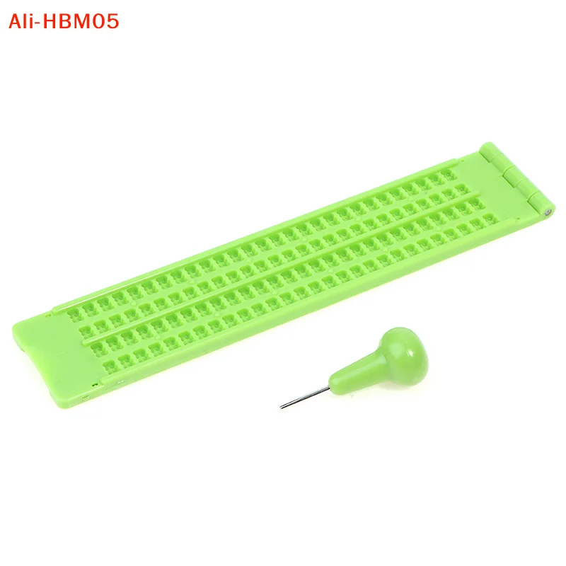 

(HB05) Practical School Braille Portable Writing Slate Wth Stylus Green School Study Supplies