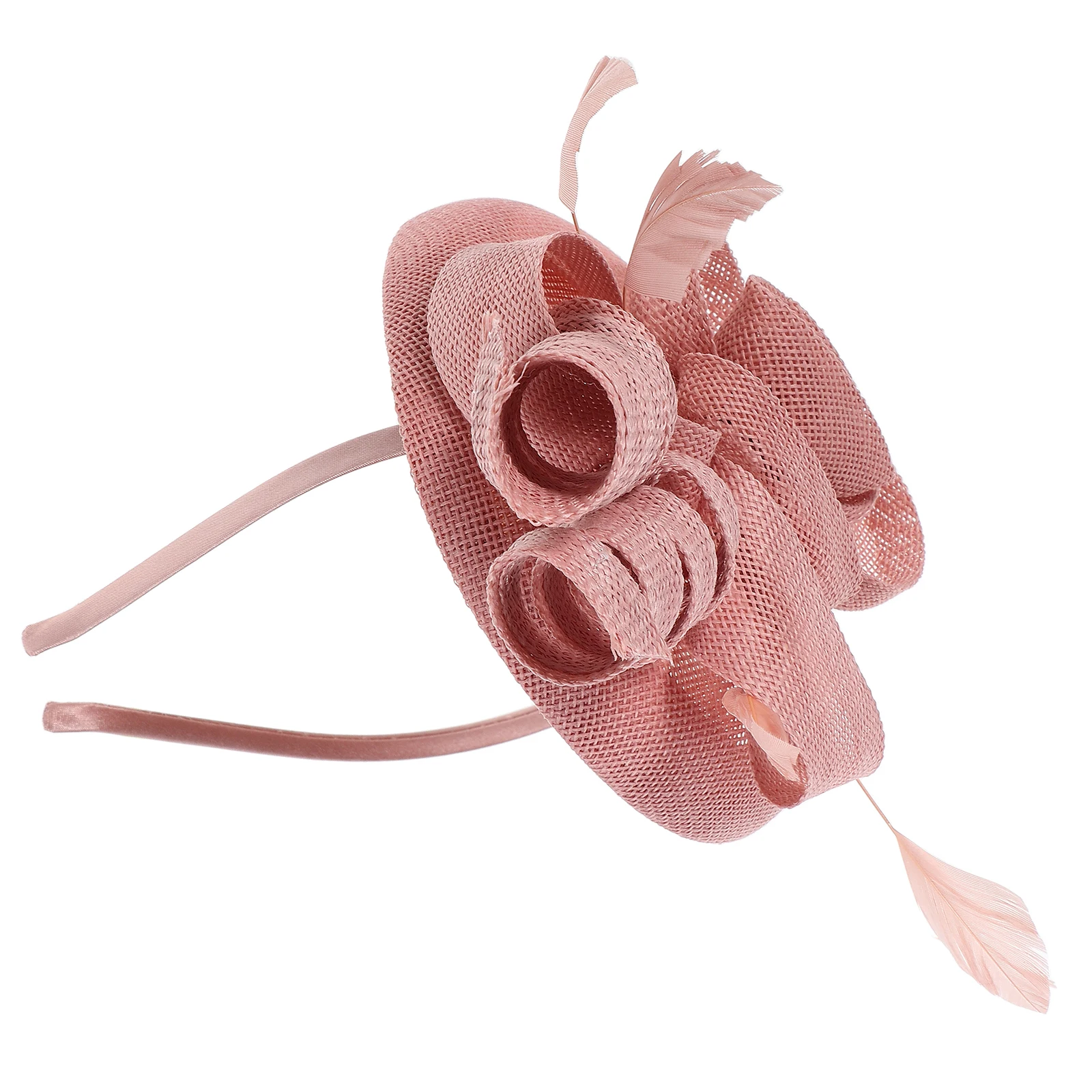 

Spiral Headpiece Pink Linen Flower Girl Hair Accessory Bridal Headpiece Yarn Boho Prom Wedding Flower Girl Hair Decorative