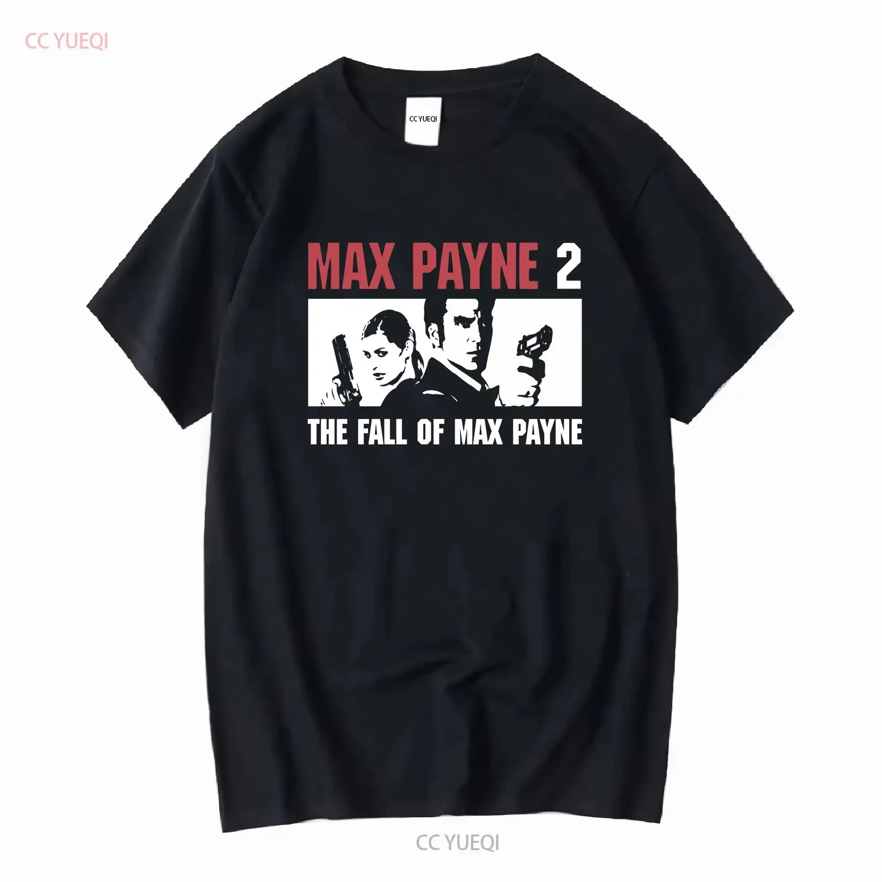 2003 The Fall of Max Payne 2 Videojuego Promo Camiseta vintage Talla M Negro Y2K vintage Lavado Ropa de diseñador transpirable