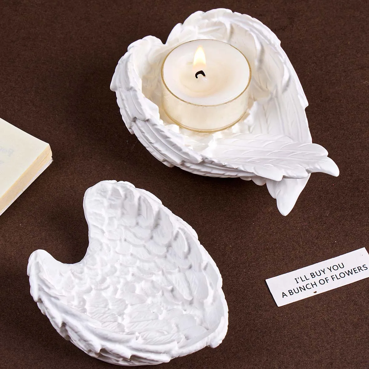 Kreativität Flügel Kerzenhalter Silikon Form DIY Handgemachten Schmuck Display Platte Gips Harz Ablage Handwerk Formen Wohnkultur