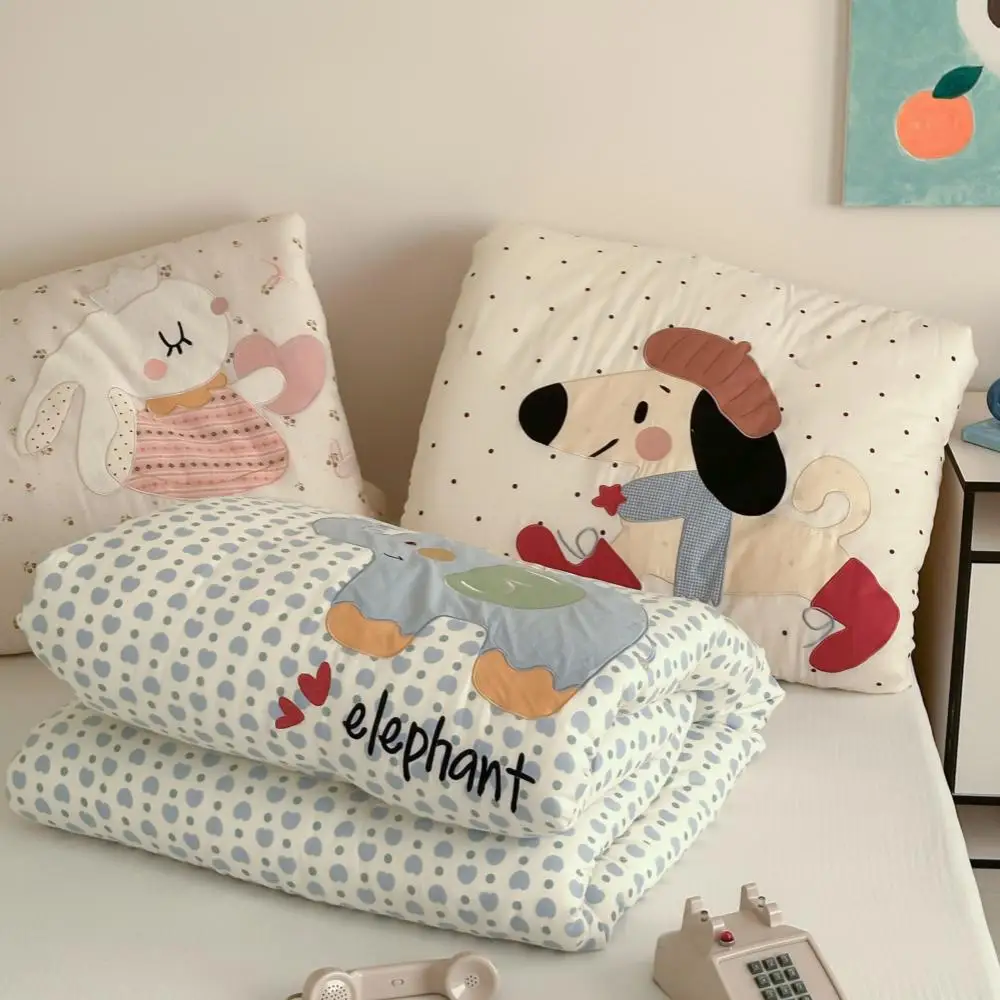 

Thiened двухслойное хлопковое одеяло с рисунком кролика, теплое одеяло с рисунком кролика, весна-осень-зима, антибактериальное одеяло...