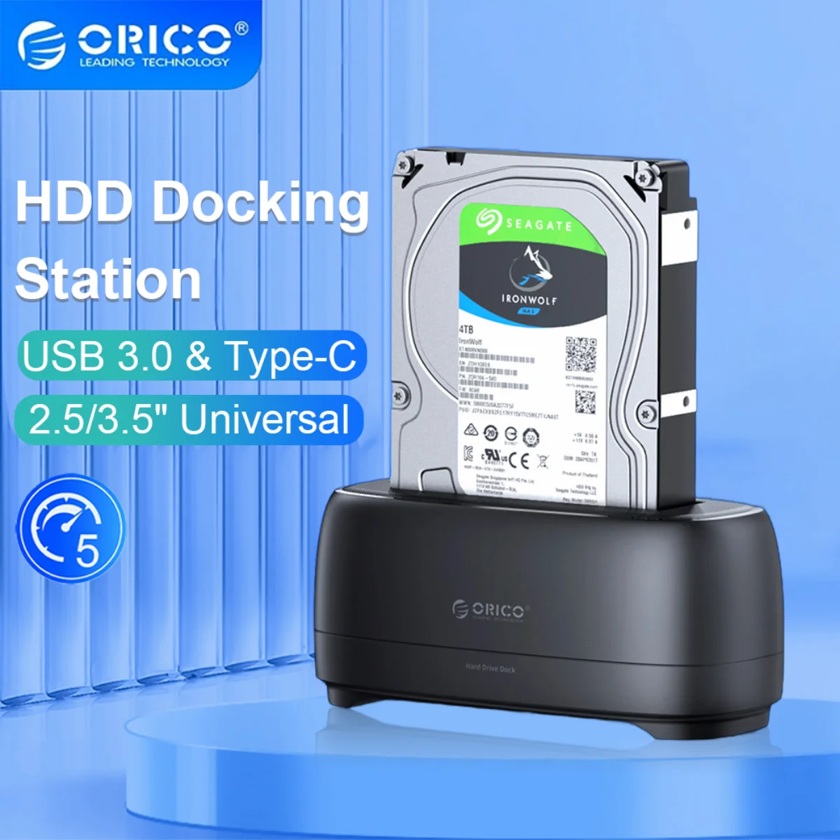 Imagem -03 - Orico 2.5 3.5 Polegada Usb3.0 Hdd Case Sata para Usb3.0 5gbps Velocidade Disco Rígido Gabinete Hdd Docking Station Externo Hdd Case para pc