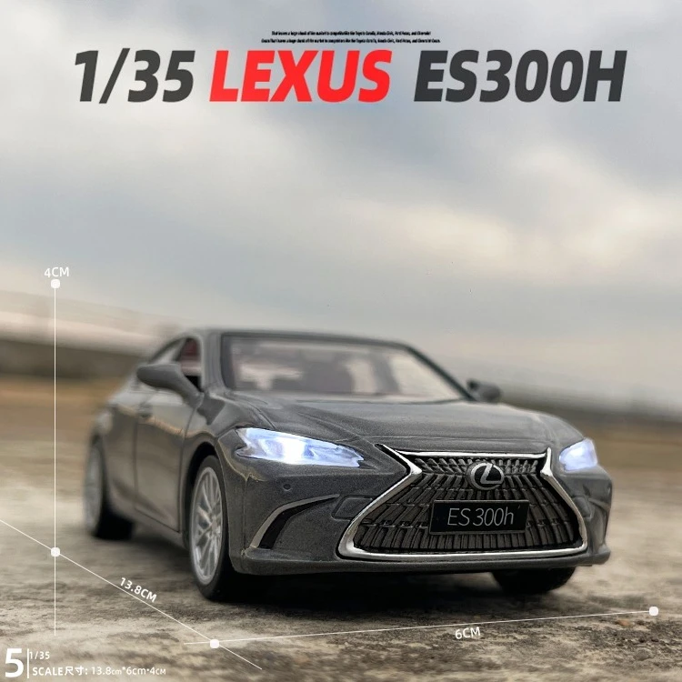 Simulation 1:35 Lexus ES300H Legierungsautomodell Zurückziehen Ton und Licht Spielzeugauto mit zu öffnenden Türen Sammlung Miniatur Voiture