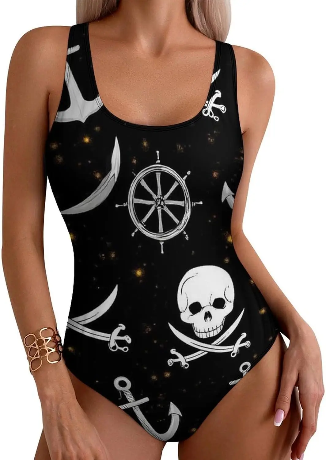 

Luxy Trio Swimwear One Piece Swimsuit Womens Crew Neck Bathing Suit Monokini
