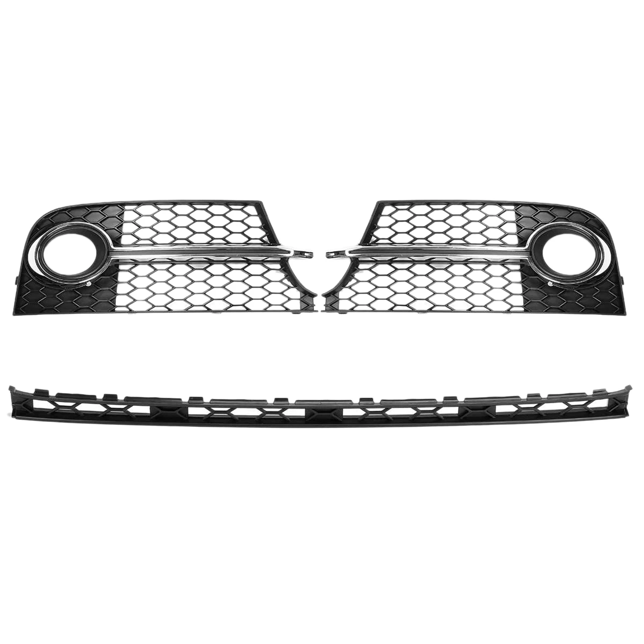 

Car Front Bumper Fog Light Lamp Grilles Honeycomb Cover & Front Lower Grille for-Audi TT MK2 S-LINE TTS 2011-2014