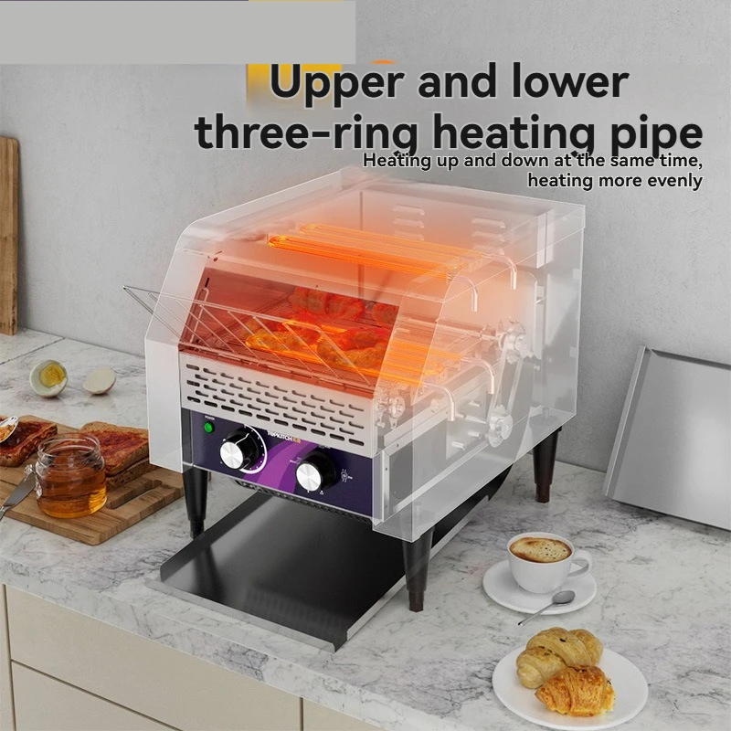 

Fully Automatic Chain Conveyor Toaster Commercial Thickened Bread Toasting Machine Continuous Operation Design