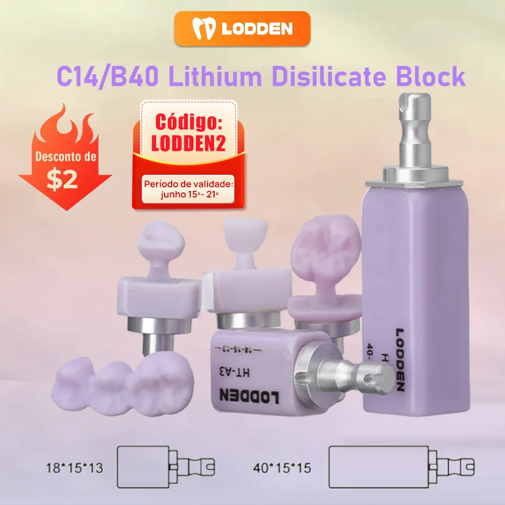 Bloques de disilicato de litio Dental Lodden C14/B40 bloques de cubos de cerámica de vidrio para sistema CAD CAM Sirona Cerec LT/MT/MO/HT
