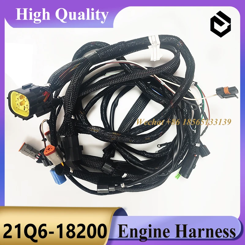 21Q6-18200 Engine Wire Harness 21Q618200 for Hyundai R220-9S Excavator Engine Harness