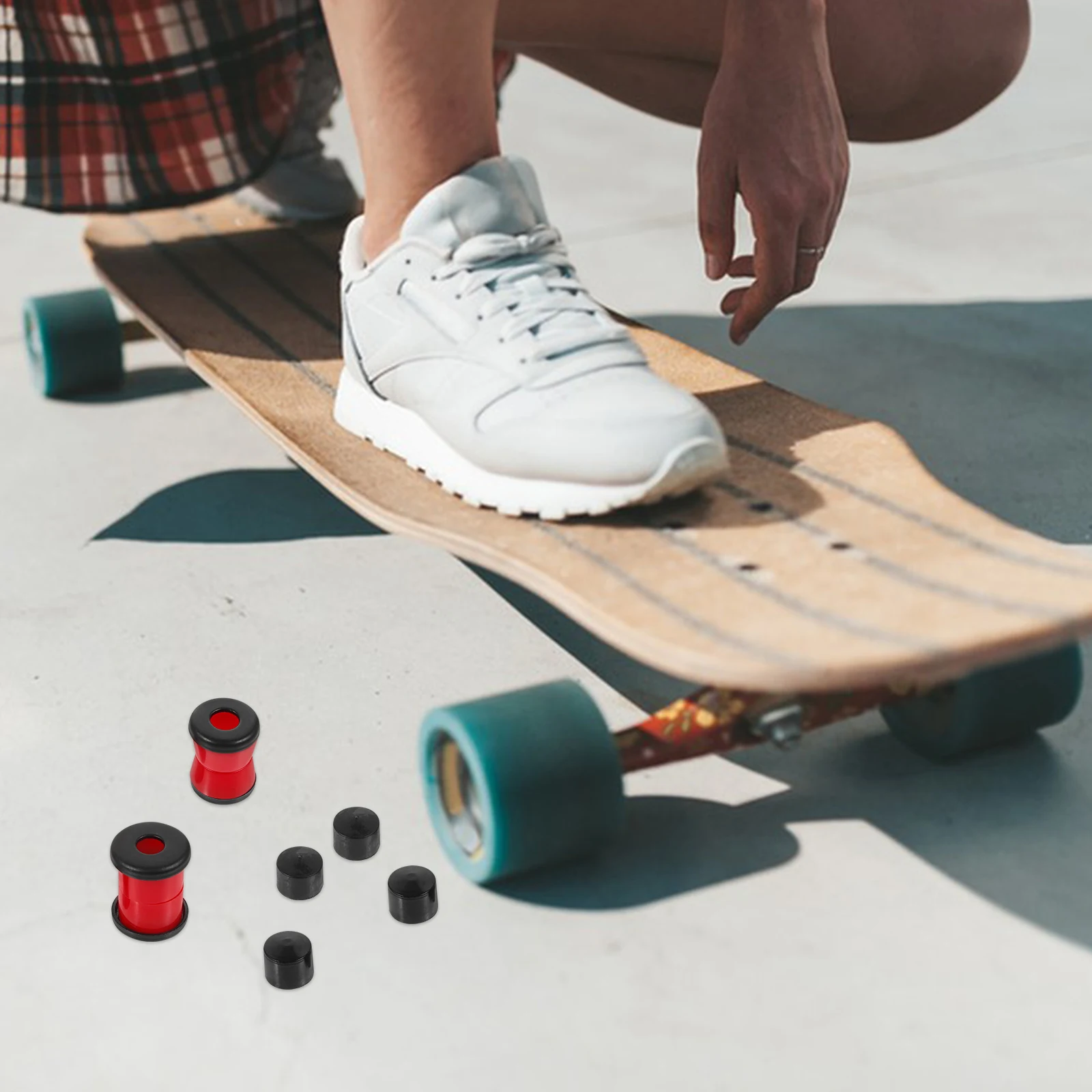 1 مجموعة لوح التزلج امتصاص الصدمات وسادة بو وسادة مقاومة للصدمات لأربع عجلات لوح التزلج الاهتزاز التخميد الاستقرار