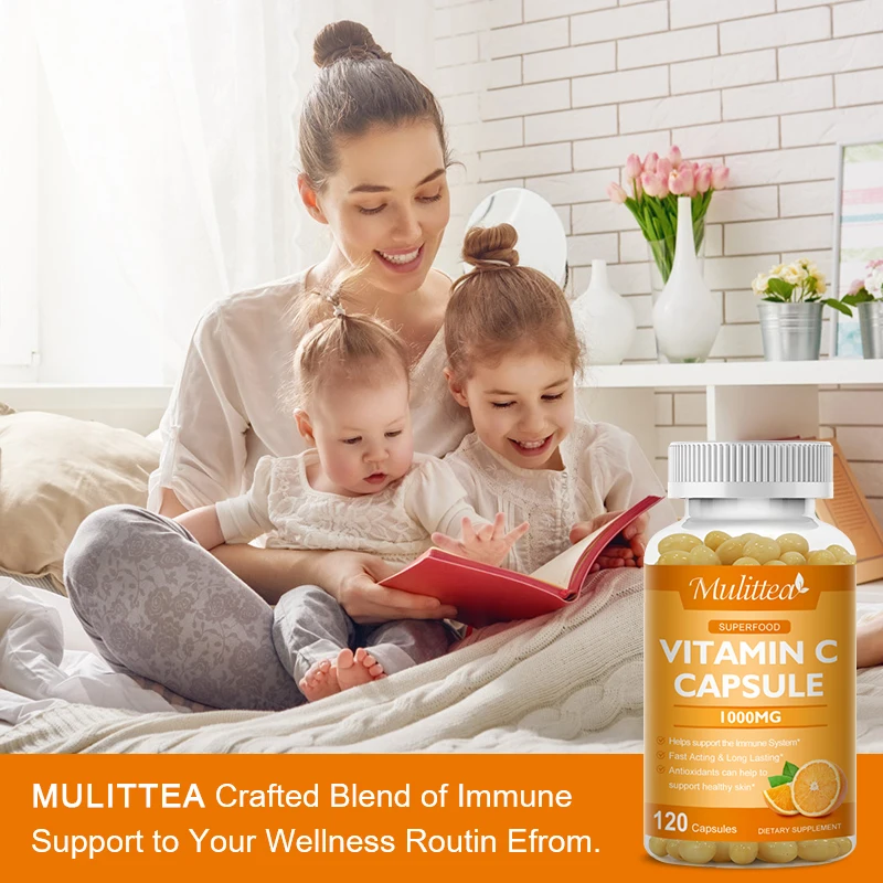 Mulittea Vitamin C 1000mg  Rich In Antioxidant Helps Skin & nail and Hair Health Beauty Health Helper