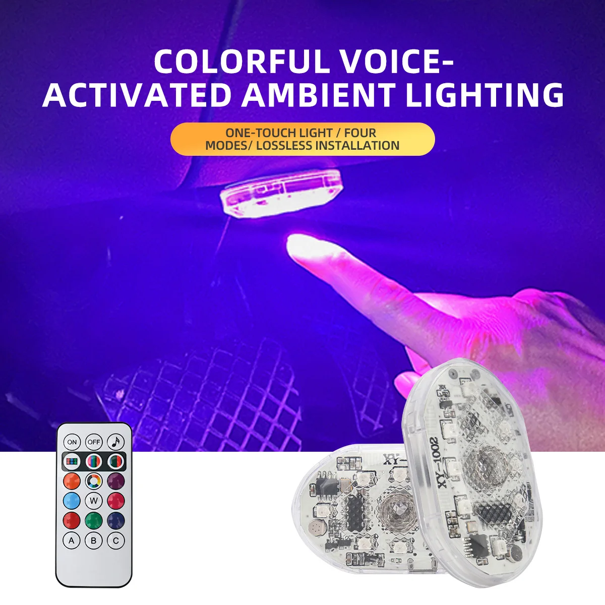 

Multi Color Car Light Wireless LED Touch Light Roof Ceiling Sensor Read Lamp Mini USB Charging Light Auto Interior Accsesories