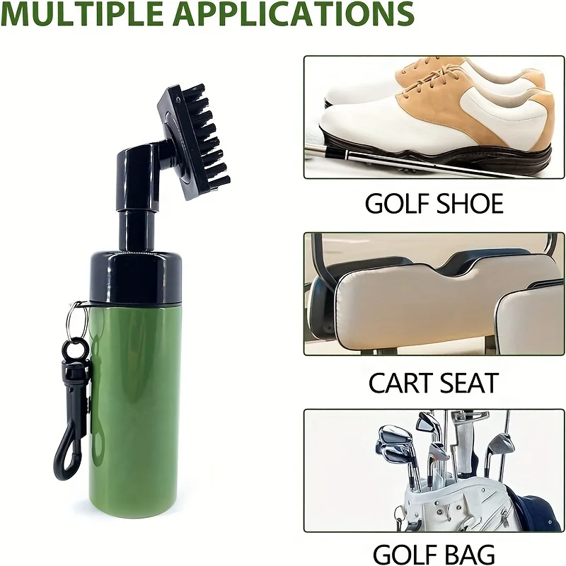 Brosse de club de golf avec réservoir étanche, nettoyeur de club de golf, tube à rainure, bouteille à presser pour livres faciles, 1PC